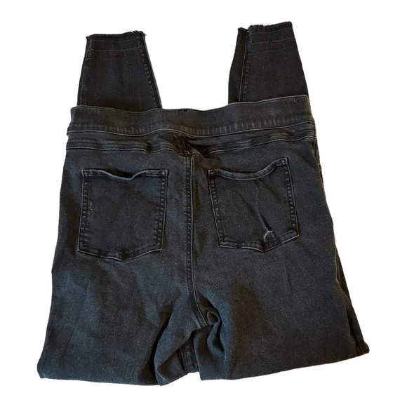 Spanx Distressed Jeggings, Black, Size Large - Picture 3 of 11